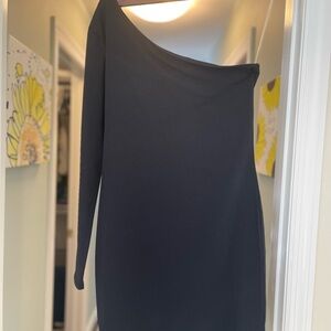 Charlotte Russe Black One Shoulder Asymmetrical Sheath Dress